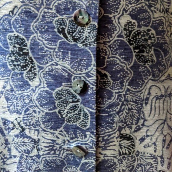 Dana Buchman Silk Damask Sleeveless Vest Mandarin Collar Purple, Black, White - Picture 6 of 14